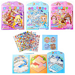 Альбом с наклейками " Mazari " Румбокс Девочки, 178*225мм, 2 локации, 4 листа с наклейками, 3 дизайна (без возможности выбора дизайна), пинцет, пакет, европодвес