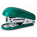 Степлер-мини №24/6, 26/6 на 15л " KW-trio " Dolphin 50скоб пластиковый, встроенный антистеплер, один режим скрепления скоб, глубина закладки бумаги 23мм, металлический механизм подачи скоб, зеленый, картонная упаковка