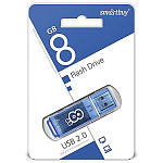 Флеш-диск " SmartBuy " 8GB Glossy series синий USB 2.0, пластик
