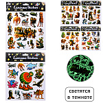Наклейки детские " Mazari " Итал. Мем, 200*250мм, светятся в темноте, 6 дизайнов, пакет, европодвес