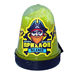 Слайм " Прихлоп " Флуоресцентный, с шариками, желтый, капсула, 130гр