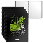 Папка 20файлов " Erich Krause " А4 Night Lights ассорти, пластик 0,60мм, на спирали, с текстурой поверхности " зеркало "