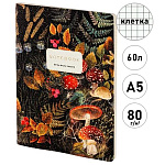 Тетрадь экокожа А5 60л " Bruno Visconti " Flora. Forest Fairy Tale, клетка, сшивка, тонированный блок 80г/м2, вторая обложка с титульным листом, скругленные углы
