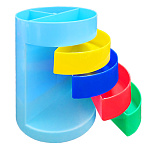 Подставка-органайзер " KWELT " 3 отделения и 4 выдвижных секции, Голубая, пакет