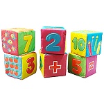 Кубики " Русский стиль " Веселая математика 6шт 7*7*7см мягкие пакет европодвес
