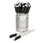 Ручка шариковая " Lorex " Keep an eye slim soft синяя 0,5мм, толщина письма 0,25мм, игольчатый пишущий узел, чернила на масляной основе, металлический наконечник, покрытие soft-touch, черно-белый корпус, пластиковый тубус