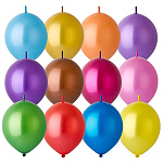 Шар латексный металлик 6"/15см Линколун ассорти