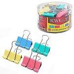 Зажимы " KWELT " цветные 41мм 24шт/уп
