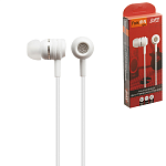 Наушники " FaisON " Q4 Bass, белые, внутриканальные, матовые, проводные, кнопка ответа, jack 3,5мм, длина - 1,2м