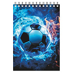 Блокнот МАЛЫЙ ФОРМАТ А6 спираль сверху 40л " Lamark " Крутой футбол, клетка, обложка - мелованный картон, 100*142мм