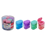 Точилка " deVente " Pastel 2 отверстия с контейнером, ассорти, пластиковая туба