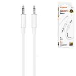 Кабель Aux Jack 3,5mm - Jack 3,5mm " Borofone " BL21 Lemon белый, круглый, 1м, силикон