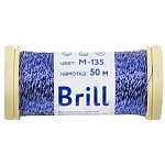 Мулине " Gamma " Brill металлик M-135, бело-синий, полиэстер, 50м
