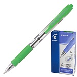 Ручка шариковая автоматическая " Pilot " Super Grip синяя 0,7мм резиновый держатель, чернила на масляной основе, прозрачный корпус, картонная упаковка