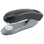 Степлер №24/6, 26/6 на 20л " deVente " Stripe 80скоб пластиковый, противоскользящее покрытие, два режима скрепления скоб, глубина закладки бумаги 50мм, металлический механизм подачи скоб, черный, картонная упаковка