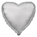 Шар фольгированный 32"/81см Сердце Металлик Silver