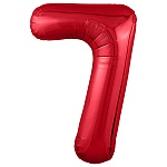 Шар фольгированный " Браво " 40"/102см Цифра-7 красный, в упаковке