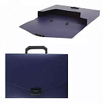 Папка-портфель " Attomex " А4 1 отделение, синий, на замке, пластик 0,7мм, непрозрачный