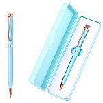 Ручка шариковая " Mazari " Bello GR, синяя, 1,0мм, сменный стержень 99мм, пулевидный пишущий узел, поворотный механизм, металлический корпус, упаковка - футляр