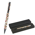 Ручка подарочная шариковая автоматическая " Bruno Visconti " Dolce vita, Жирафы, синяя 0,7мм, толщина письма 0,5мм, поворотный механизм, металлический корпус, покрытие прозрачный лак, цвет корпуса multicolor, металлический наконечник, металлический клип, 