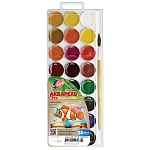 Краски акварельные с кистью ZOO 24цв " Луч " медовые, пластиковая упаковка, европодвес