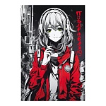 Открытка " Мир поздравлений " 410 Поздравляю! Девушка в красном, 122*182мм, глянцевый уф-лак, текст