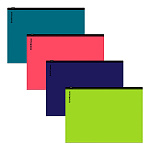 Папка на молнии " Erich Krause " МАЛЫЙ ФОРМАТ A5+ Zip Soft Reef, ассорти, пластик 0,18мм, текстура поверхности- "софт-тач", непрозрачная