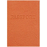 Обложка для паспорта " Имидж " Passport оранжевая, натуральная кожа, тиснение конгрев