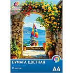 Бумага цветная А4 немелованная, 10л 10цв " Луч " Классика цвета, в папке