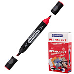 Маркер " Centropen " красный 1-4мм двухсторонний пулевидный/скошенный наконечник перманентный