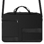 Сумка-планшет А2 (600*450*70мм) объемная, 2 объемных кармана снаружи (вертикальный на молнии 26*35,5см, горизонтальный на липучке 28*32см), черная, плечевой ремень 71-125см, ручки