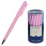 Ручка шариковая " Bruno Visconti " CityWrite.Zefi, синяя 1,0мм, толщина письма 0,7мм, пластиковый корпус, покрытие soft-touch, цвет корпуса - ассорти, резиновый держатель, металлический наконечник, колпачок с клипом, сменный стержень, пластиковый тубус