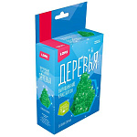 Выращивание кристаллов " Lori " Деревья. Зеленая ёлочка, в наборе: раствор карбамида и поливинилового спирта с красителем, поддон для выращивания, картонная основа, инструкция, картонная упаковка, европодвес