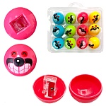 Точилка " KWELT " пластиковая Laughing face 1 отверстие, с контейнером, цвет ассорти