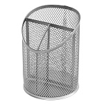 Подставка " KWELT " 3 отделения, 11*15*11см, металлическая, сетчатая, серебро