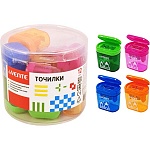 Точилка " deVente " 2 отверстия с контейнером, ассорти, пластиковая туба