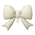 Шар фольгированный фигурный  21"/53см Бант кремовый сатин, мини