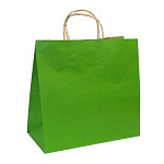 Пакет бумажный " ПЗБМ " 45*35*15см Green, крученые ручки, печать на дне