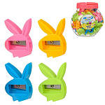 Точилка " Basir " Зайчик (ассорти), пластиковая 4,3см одинарная, пластиковая упаковка