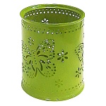 Стакан " KWELT " 8*9,5см, металлический ажурный, бабочки, круглый, салатовый