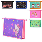 Папка " Basir " А4 (330*230*70мм) на молнии, цветная, рисунок-ассорти (без возможности выбора дизайна)