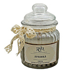 Свеча ароматизированная в банке " РСМ " Арабика, 75*120мм, время горения 45часов, со стеклянной крышкой