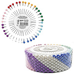 Иглы для закалывания " Blitz " Ромашка 33мм 40шт*12 в пластиковой упаковке, с цветными головками