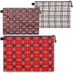 Папка на молнии " KWELT " А4 (250*340*10мм) Клетчатый орнамент, ассорти (без возможности выбора цвета), ПВХ