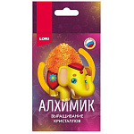 Выращивание кристаллов " Lori " Алхимик. Животные. Желтый слоник, в наборе: химический реактив, фигурка-основа для выращивания кристалла, фильтровальная бумага, скрепка канцелярская, инструкция