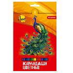 Карандаши цветные деревянные Ярко 18цв " Лео " шестигранные, картонная упаковка, европодвес