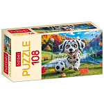 Пазлы " Hatber " 108элементов Щенок-футболист 30*21см, картонная упаковка