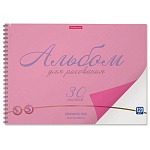 Альбом с пластиковой обложкой А4 30л жесткая подложка, спираль " Erich Krause " Neon розовый, блок- офсет 120г/м2, 1 дизайн в коробке