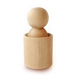 Деревянная заготовка из липы " Мастерская РуТвор " Кукла в стакане, размеры куклы: h=70мм d=30мм, размеры стакана: h=45мм d=40мм