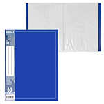 Папка 60файлов " KWELT " А4 Standart синяя, пластик 0,7мм, бумажная вставка во внешний кармашек, индивидуальный штрихкод